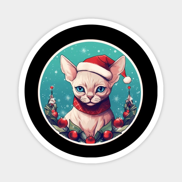 Devon Rex Cat Xmas, Love Cats Magnet by logiamerch